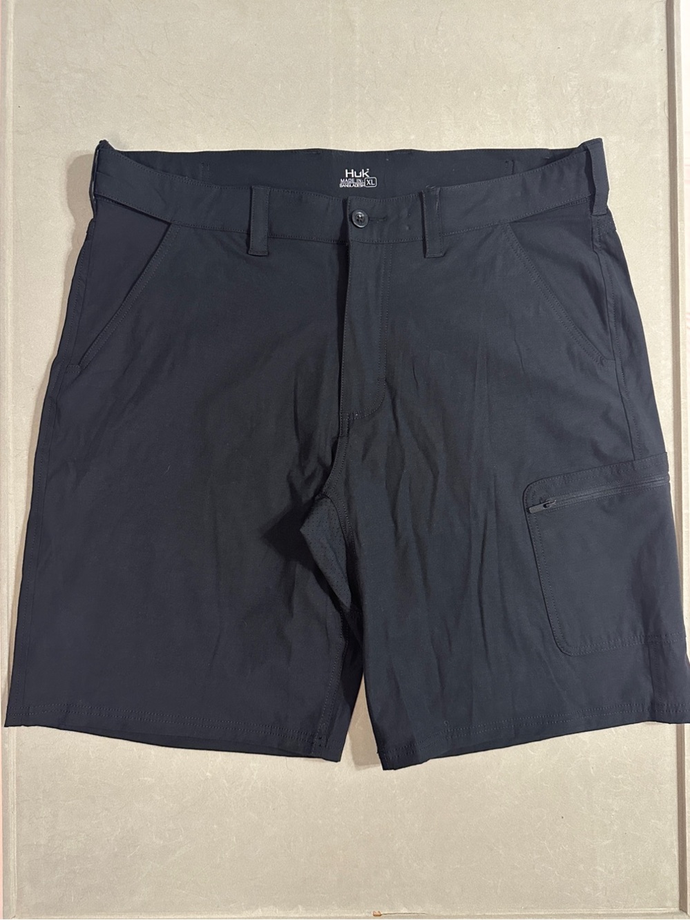 Huk Men's Black Hybrid Long Performance Shorts XL